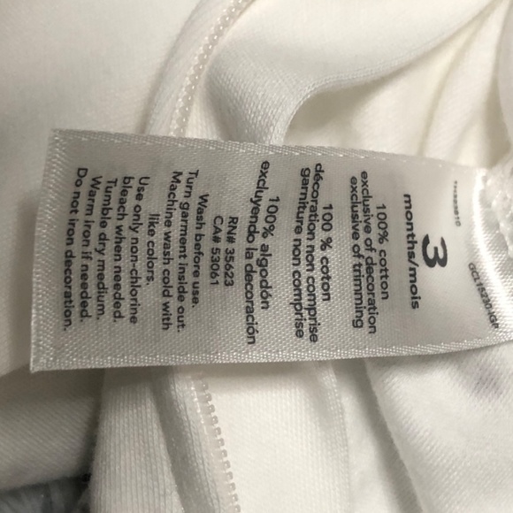 Carter’s white and gray bunny footie - Picture 6 of 6